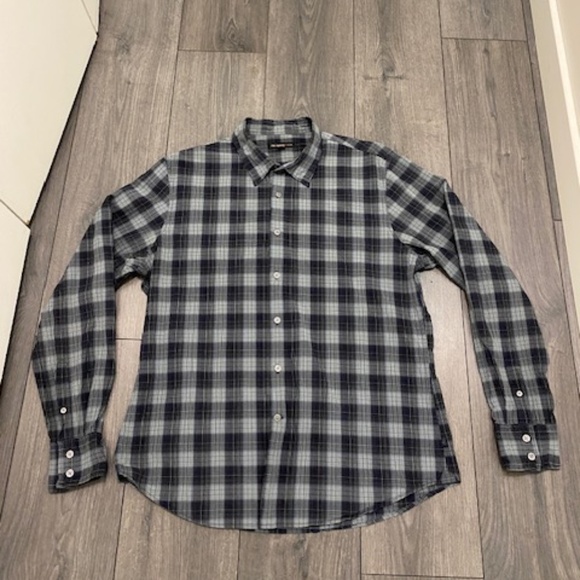 John Varvatos Blue Plaid Button Up Shirt Size XL - Picture 1 of 7